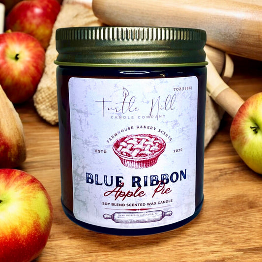 Blue Ribbon Apple Pie-7oz Amber Glass Candle